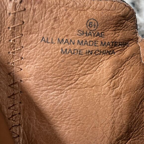 CATHERINE MALANDRINO Chocolate Brown SHAYAE Ankle Boots Stacked 4" Heel Size 6.5 - Picture 6 of 6